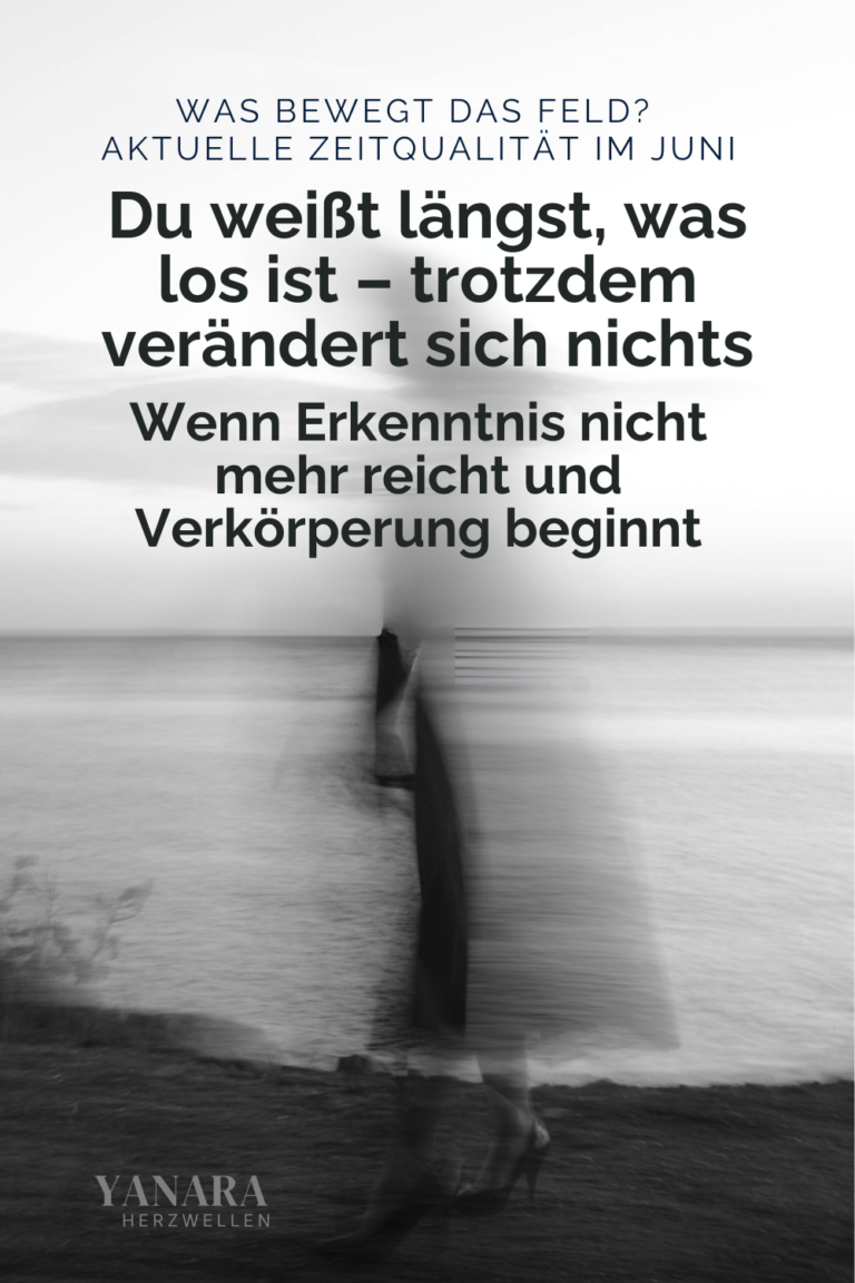 Du hast bereits vieles verstanden, alte Muster erkannt und innere Prozesse durchlaufen. Trotzdem fühlt sich manches schwerer an als früher. Die aktuelle Zeitqualität zeigt, warum Erkenntnis allein nicht immer ausreicht und weshalb viele Menschen gerade zwischen Kontrolle und Vertrauen stehen. Erfahre, wie innere Sicherheit entsteht und gebundene Lebensenergie zurückkehren kann.
